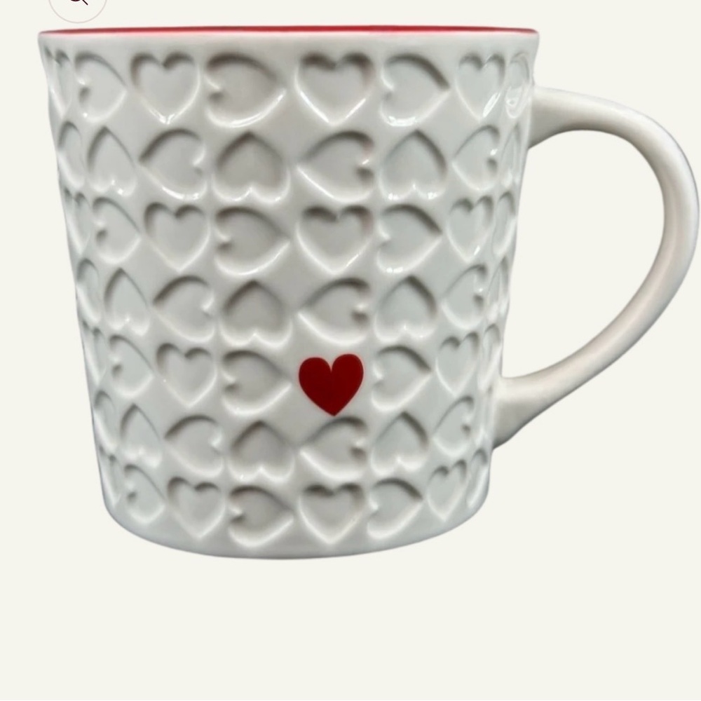 Starbucks Etched Heart Valentine Coffee Mug 2007